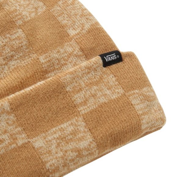 VANS Turfwood Beanie Checkerboard Brown Unisex Knit Hat One Size VN0A7PPF5RJ - Picture 2 of 5
